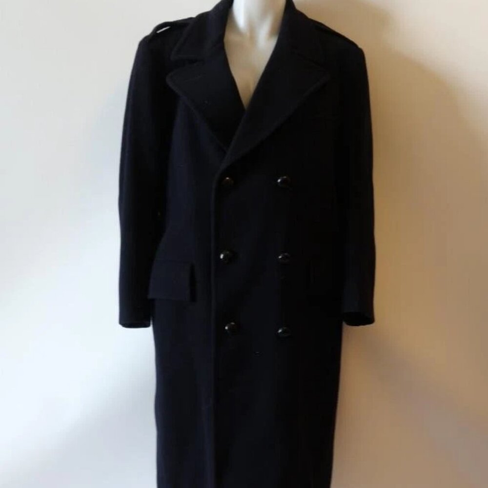 MENS BLOOMINGDALES THE MENS STORE DARK NAVY COAT SZ 42 - Picture 2 of 14